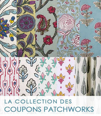 Coupons patchworks de 20 cm sur 55 cm de longueur.