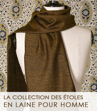 La collection des étoles en laine pour homme.