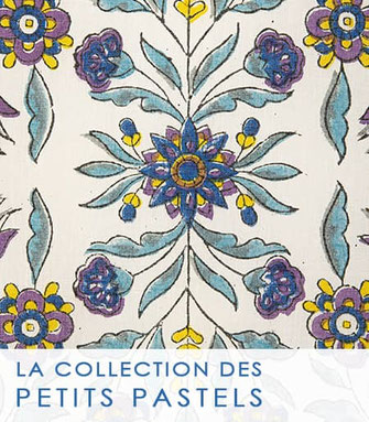 Les tissus aux couleurs pastels, tissu à fleurs, des papillons.