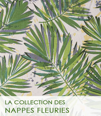 Nappe, nappe fleurie, nappe sur du tissu indien