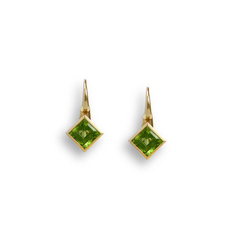 Gelbgold Orhänger Peridot Carres
