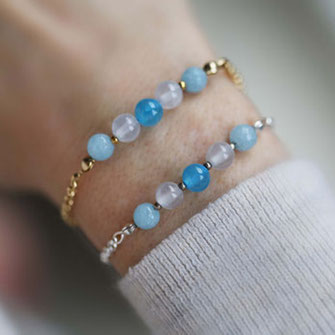 Edelstein Armband aus Quarz in Blau