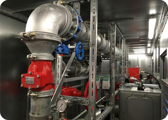 Druckerhöhungsanlage für Feuerlöschwasser (Überflurhydranten) auf einer industriellen Liegenschaft