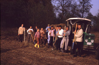 Erster Biotoppflegeeinsatz 1984. Foto: Archiv LBV FFB