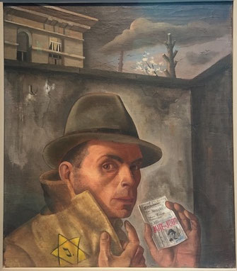 Felix Nussbaum, Self-Portrait with Jewish Identity Card, 1943, Nussbaum Museum, Osnabrück