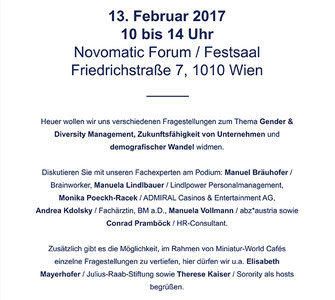 Einladung zum Novomatic Stakeholder Dialog am 13.02.2017 im Novomatic Forum