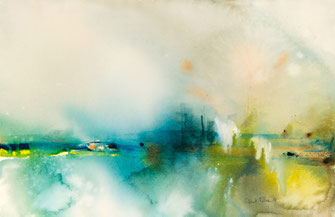 Aquarelles de paysages abstraits