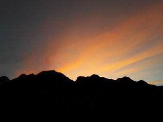 Abendrot in den Bergen