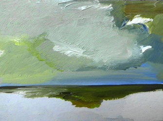 Landschaft, 1. Abstraktion, Ölbild, Kleinformat