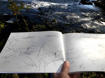 skizzenbuchseiten landschaft
