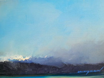 landschaft, berge an einem sonnigen tag