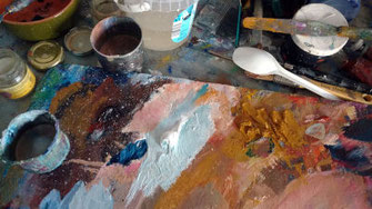 studio, palette