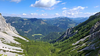 Blick in die Rodel auf dem Weg auf die Hohe Veitsch