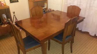 relooking de meuble table a manger damier bois gris le mans sarthe