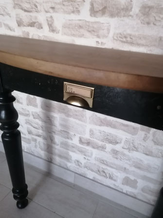 relooking de meuble le mans sarthe console diy pochoir noir bois chic