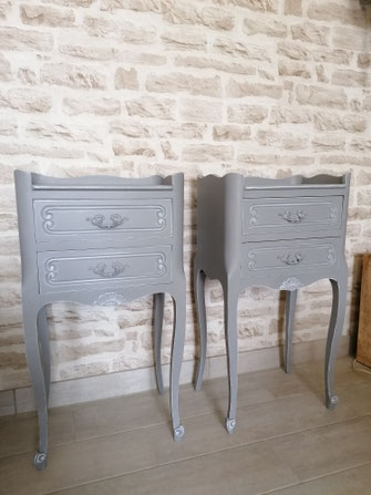 relooking de meubles chevet louis gris patine blanc le mans sarthe