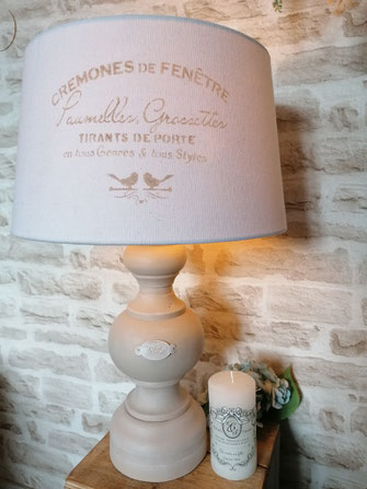 lampe relooké shabby chic