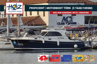 HOZ PROFICIENT Motorboot-Meilentörn Kroatien – 5 Tage/100 SM ab HUB Sukošan-Split, Motorboot-Meilen sammeln zur Erweiterung Hochseeschein CCS/SYA