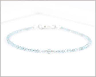 Apatit Edelsteinarmband 2 mm mit 925 Silber  34,90 €