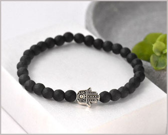 # Achat Edelstein Armband  6 mm  mit Hamsa Hand  19,90 €