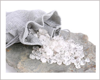 Bergkristall Trommelsteine 500g 14,90 € im Leinebeutel