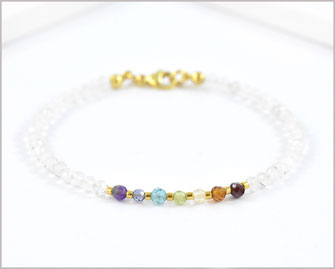 Amethyst, Iolith, Apatit, Peridot, Citrin, Karneol, Granat und Bergkristall Edelstein Armband  39,90 €