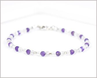 Amethyst, Bergkristall und Rosenquarz  Edelstein Armband  35,90 €