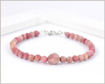 Rhodochrosit Edelsteinarmband 4 +8 mm  925 Silber  36,90 €