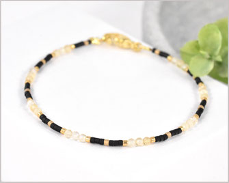 Citrin Edelstein Armband mit  Miyuki Perlen  27,90 €