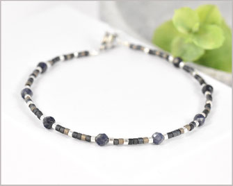 Saphir Armband 3 mm mit Miyuki  29,90 €