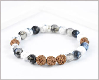 Edelsteinarmband mit Achat und Rudraksha  8 mm  24,90 €