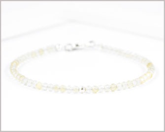 Citrin Edelsteinarmband 3 mm mit 925 Silber