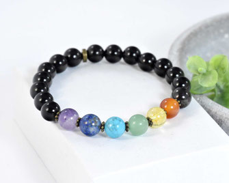 Chakra Edelstein Armband mit  Achat Perlen, 8 mm  19,90 €