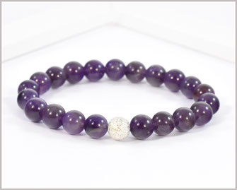 Amethyst Edelstein Armband mit Stardustperle  22,90 €