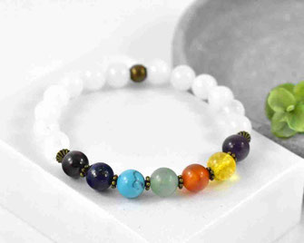 Chakra Edelstein Armband mit  Jade Perlen, 8 mm  19,90 €