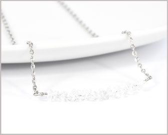 Bergkristallsplitter 3-7 mm Edelsteinkette mit Edelstahl  Länge wählbar  21,90 €