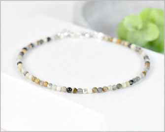 Picasso Jaspis Edelstein Armband   2 mm mit 925 Silber  32,90 €