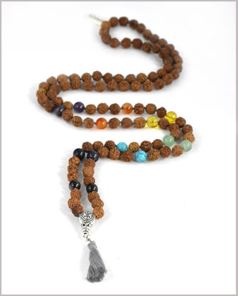 Chakra Mala mit Edelsteinen und Rudraksha  -Chakra -  89,- €