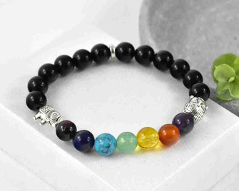 Chakra Edelstein Armband mit  Achat Perlen, 8 mm  21,90 €