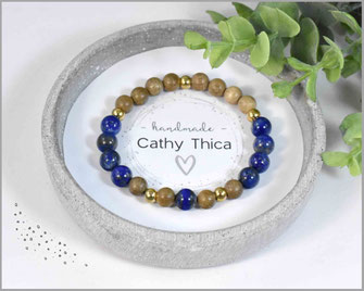 Lapislazuli Armband mit Sandelholz