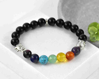 Chakra Edelstein Armband mit  Achat Perlen, 8 mm  21,90 €