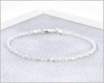 Mondstein Edelsteinarmband 2 mm  mit 925 Silber  34,90 €