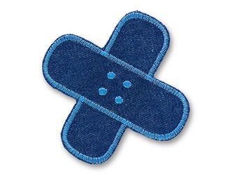 Bild: Flicken Hosenpflaster Jeans Hosenflicken zum aufbügeln blau