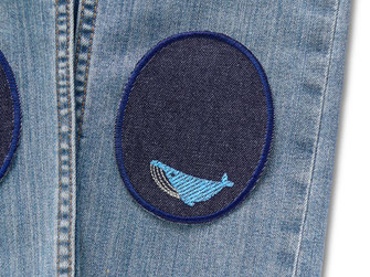 Wal Bügelflicken für Ideal für Kinderkleidung und maritime DIY-Projekte