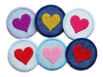 Bild: Set Jeans Flicken Herz mini Patches zum aufbuegeln Maedchen