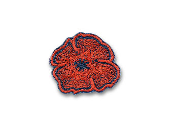 Mini Mohnblume zum aufbügeln als Accessoire oder Mini Bügelflicken zum Reparieren
