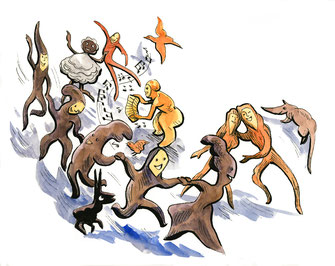 Illustration tirée de la Fugue enchantée inspirée des 1001 racines