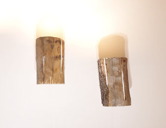 BAUMSTAMM WANDLEUCHTEN / TREE TRUNK WALL LIGHTS