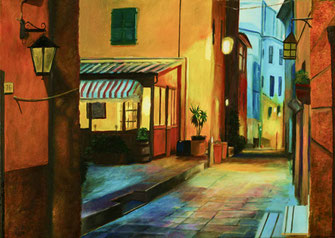 Kunst, Art, Ölgemälde, Oil Painting, Stadt, Town, Atelier Prill