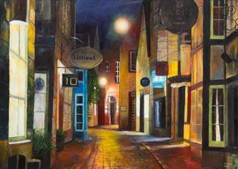 Kunst, Art, Ölgemälde, Oil Painting, Stadt, Town, Atelier Prill